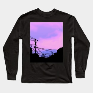 Aesthetic sunset Japanese Lo Fi Long Sleeve T-Shirt